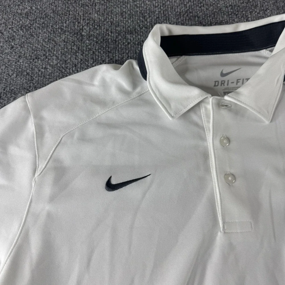 Tulane Green Wave Polo Shirt Mens Large White NCAA Nike Dri-FIT Embroidered